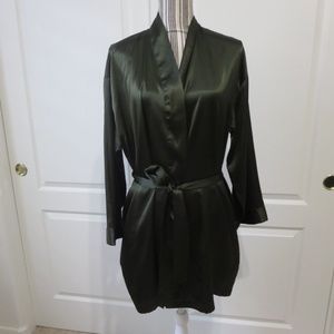 Victoria' Secret Dark Army Camo Green Satin Robe